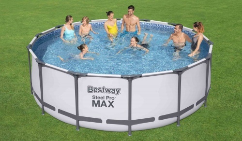 Каркасный бассейн Bestway 457х107 см + фильтр-насос 3028 л/ч, тент, лестница