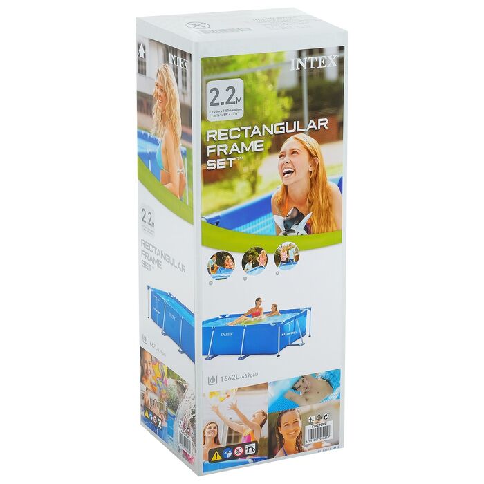 Каркасный бассейн Frame Set, прямоугольный, 220 х 150 х 60 см, от 6 лет