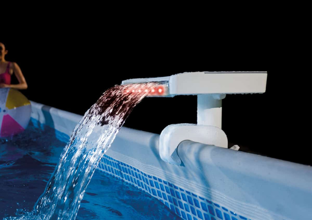Водопад для бассейна с цветной LED-подсветкой