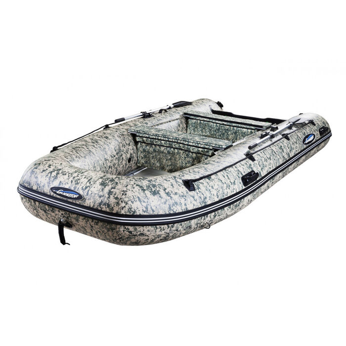 Гладиатор HD370AL CAMO (Heavy Duty) с алюминиевым полом, повышенной мореходности - моторная надувная лодка ПВХ