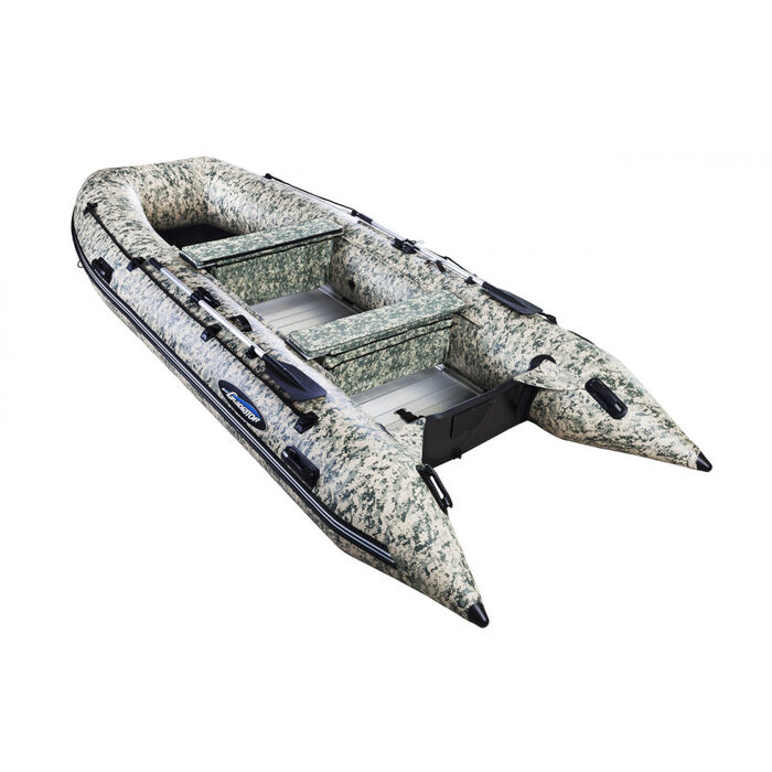 Гладиатор HD430AL CAMO (Heavy Duty) с алюминиевым полом, повышенной мореходности - моторная надувная лодка ПВХ