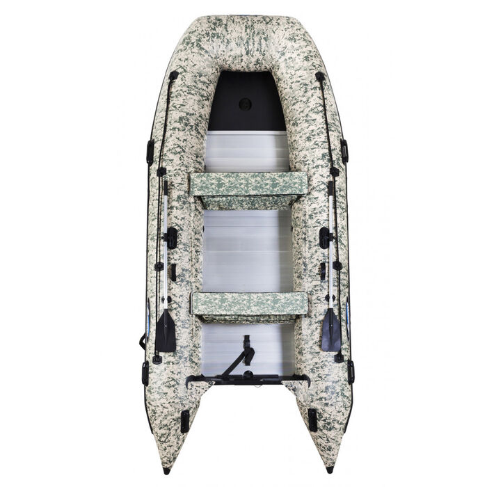 Гладиатор HD370AL CAMO (Heavy Duty) с алюминиевым полом, повышенной мореходности - моторная надувная лодка ПВХ