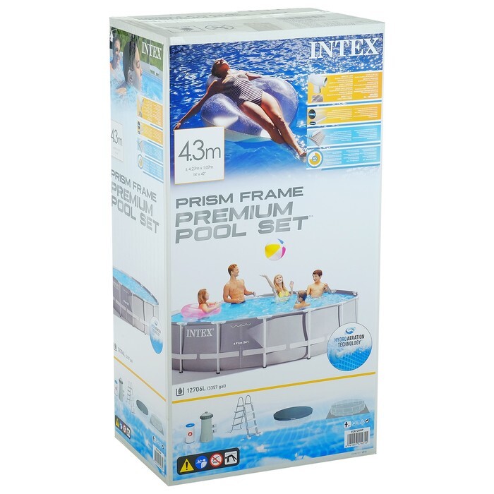 Каркасный бассейн Intex 427х107 см + фильтр-насос 3785 л/ч, тент, лестница, подстилка