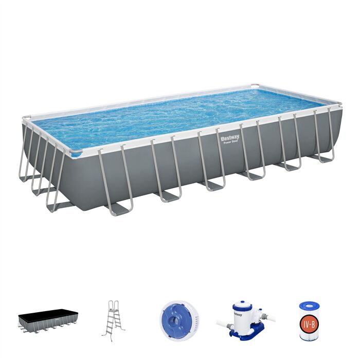 Каркасный бассейн каркасный Steel, 732х366х132 см, фильтр-насос, лестница, тент