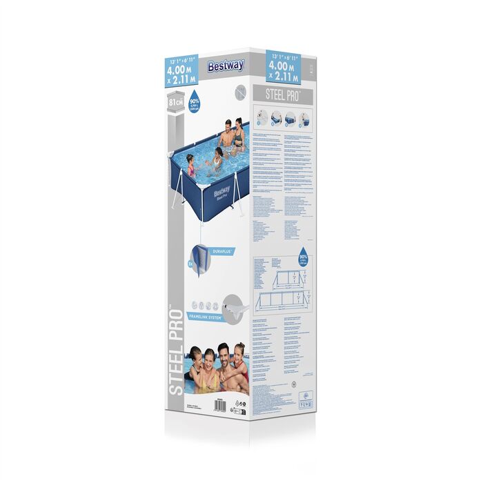 Каркасный прямоугольный бассейн Bestway 400х211х81 см