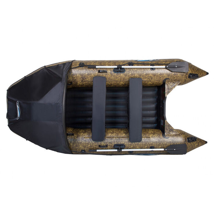 Гладиатор E450 CAMO (Air) с надувным дном низкого давления (НДНД), камуфляж - моторная надувная лодка ПВХ