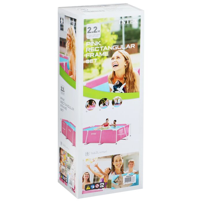 Каркасный бассейн Intex Pink Frame Pool 220х150х60 см