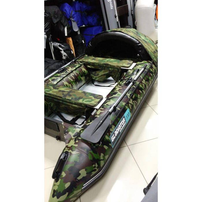 Гладиатор C370AL CAMO цифра (Active) килевая с алюминиевым полом со стрингерами - моторная надувная лодка ПВХ
