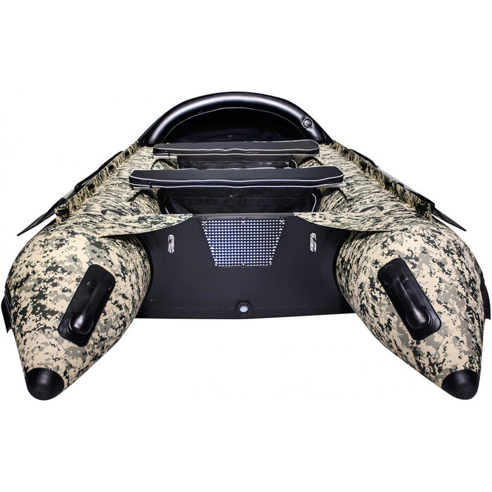 Лодка SMarine Max-420 Камуфляж килевая, с алюминиевым пайолом и стрингерами- моторная надувная лодка ПВХ