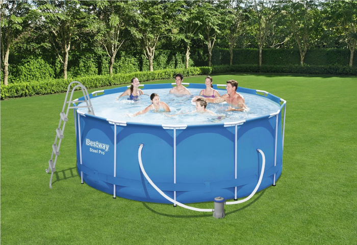Каркасный бассейн Bestway 366х122 см + фильтр-насос 2006 л/ч, лестница