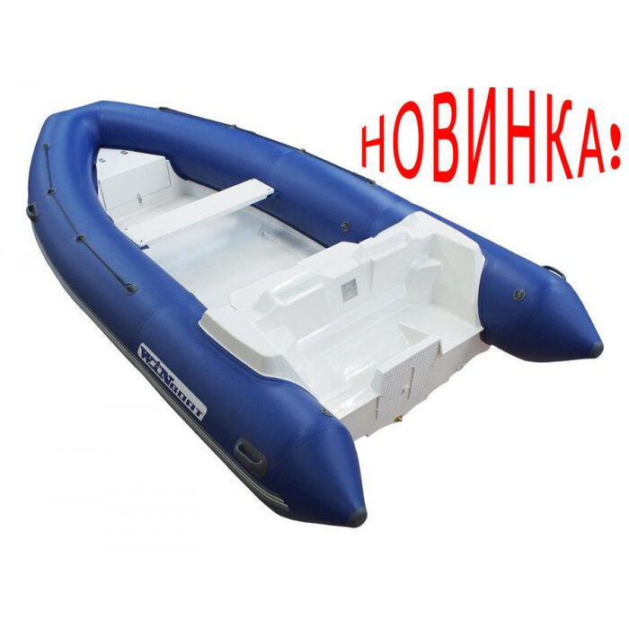 WinBoat 440R LUXE с плоской палубой, двумя рундуками -  классический РИБ - жёстко-надувная моторная лодка