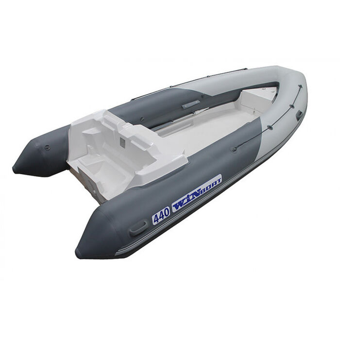 WinBoat 440R LUXE с плоской палубой, двумя рундуками -  классический РИБ - жёстко-надувная моторная лодка