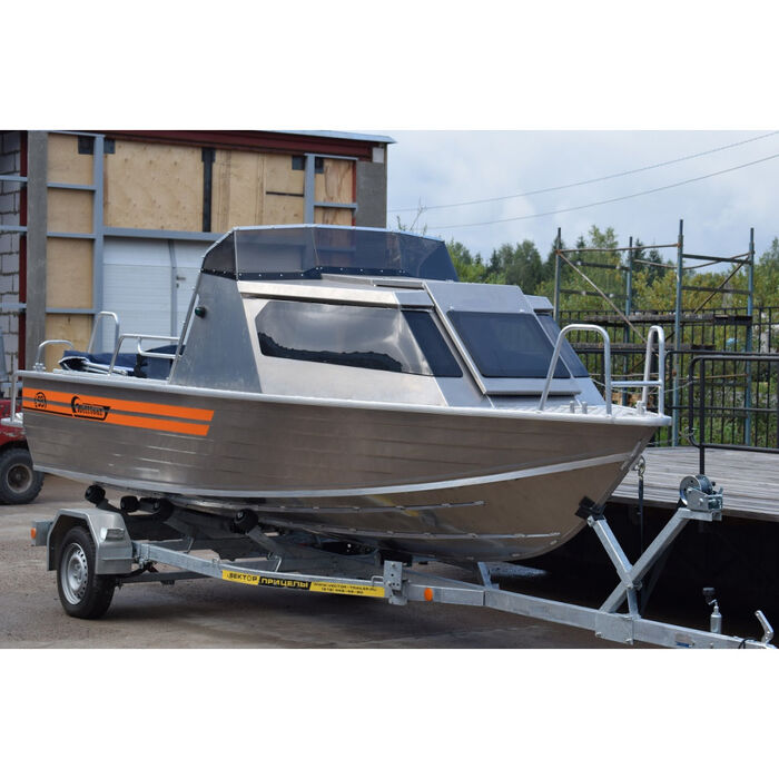 Wellboat-53 рубка - алюминиевая моторная лодка