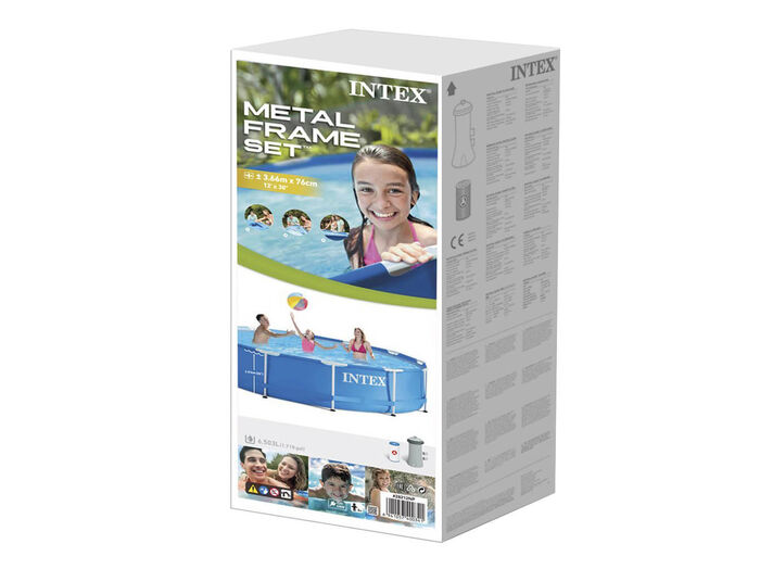 Бассейн каркасный INTEX 3,66х0,76 м, фильтр-насос 220В
