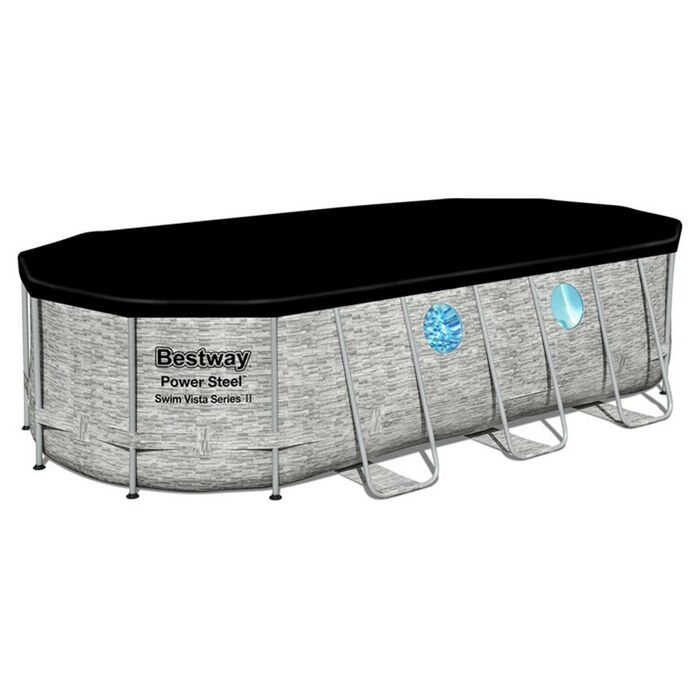Каркасный овальный бассейн Bestway 549х274х122 см + фильтр-насос 5678 л/ч, лестница, тент