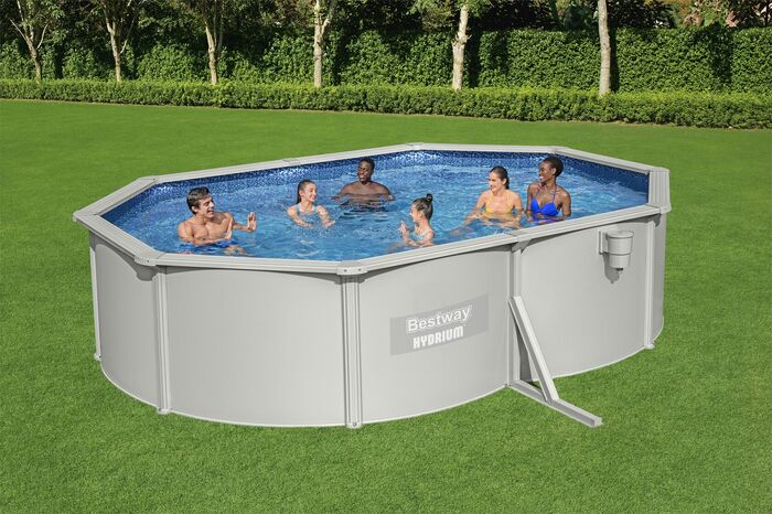 Cтальной бассейн Bestway Hydrium Oval Pool 500х360х120 см + песочный ф/насос 3028 л/ч, лестница, тент, подстилка
