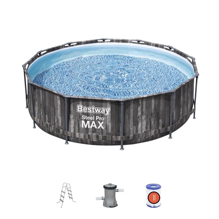 Каркасный бассейн Bestway Steel Pro Max, 366х100 см + фильтр-насос 2006 л/ч, лестница