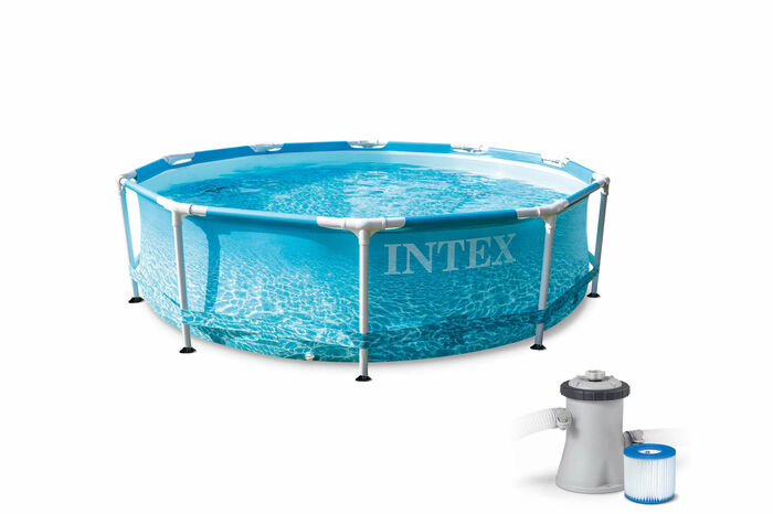 Бассейн Intex Beachside Metal Frame 305х76 см + фильтр-насос 1250 л/ч