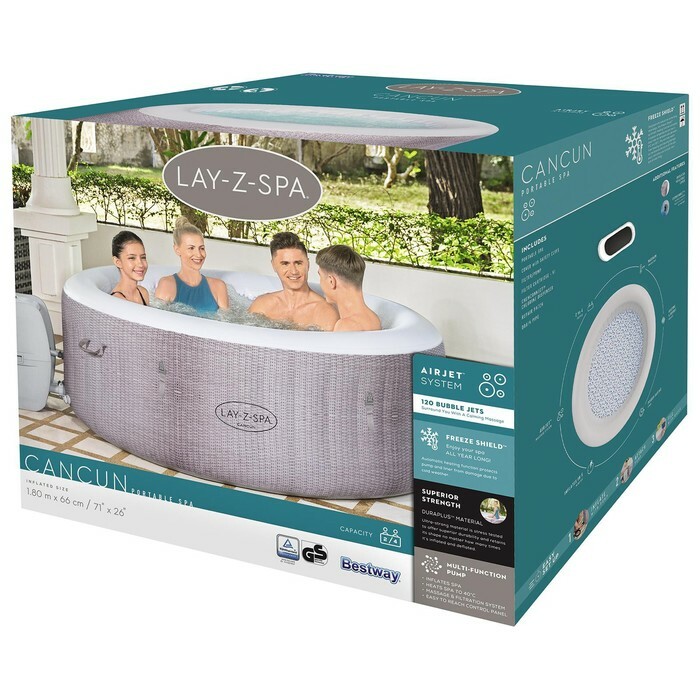 SPA бассейн Bestway Cancun AirJet, фильтр-насос, тент, дозатор для химии, 180 x 66 см, аэромассаж
