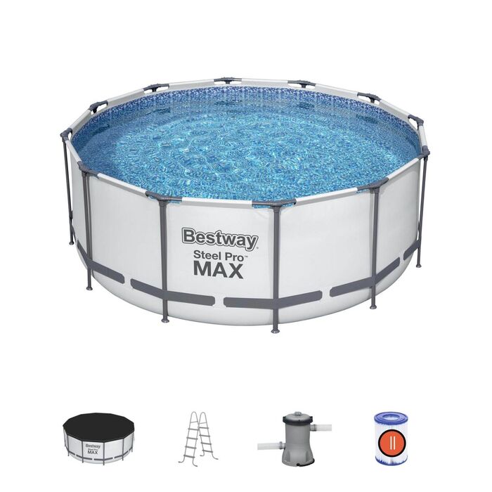Каркасный бассейн Bestway 366х122 см + фильтр-насос 2006 л/ч, тент, лестница